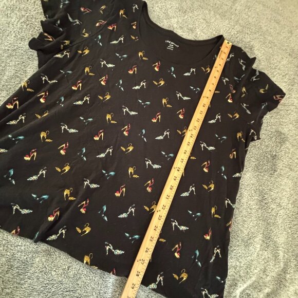 Lane Bryant Womens Top High Heel Shoe Novelty Size 26/28 Metallic Cotton 19209 - Picture 4 of 9